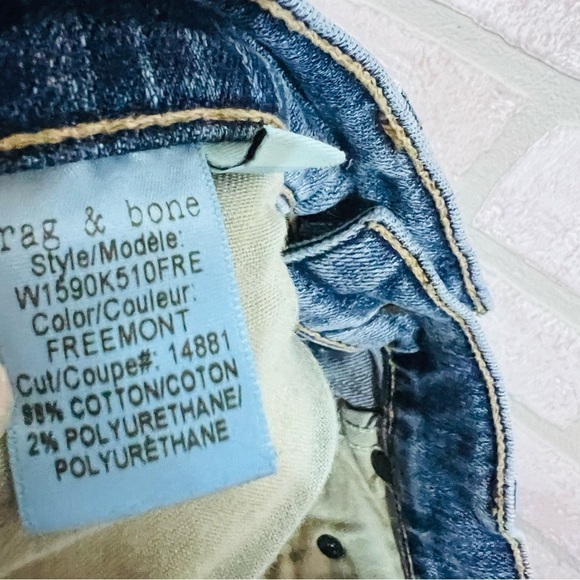 Rag & Bone Dre Boyfriend Jeans in Freemont Wash Size 25 - Picture 10 of 10